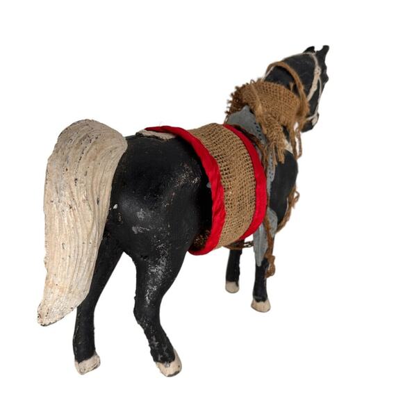 Vintage Horse figurine metal 9-1/2" Height Folk Art - Picture 6 of 7